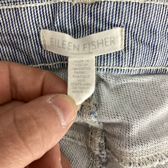 Eileen Fisher Skinny Jeans Blue White Railroad Stripe Size 6 - Picture 6 of 7